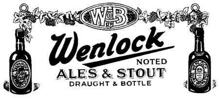 Advertisement for Wenlock ales and stout.