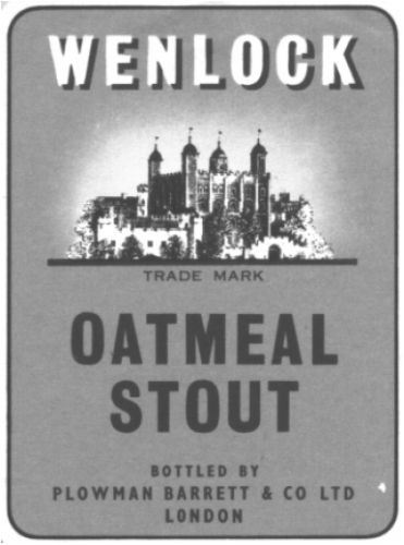 Wenlock Oatmeal Stout bottle label.