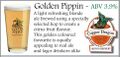 Promotional details for Golden Pippin, originally a Scotts brand until the brewery was taken over by Bentley's Yorkshire in 1912 and closed