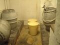 Thick yeast is stored in pails in a cool room alongside casks of Murphys finings treatments
