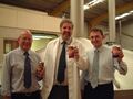 Brewery Manager David Moore with Quality Manager Dave Edwards and Head Brewer David Nijs