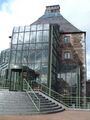 The impressive glass frontage added to the old maltings building
