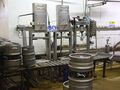 The Gimson two lane keg filler - note the size difference between a 50L and a 5 gallon keg