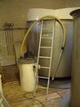 Yeast is skimmed by a pump into a large bucket