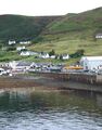 View of the brewery from the ferry to Tarbert in the Outer Hebrides