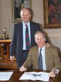 Sales Director Cleeves Palmer (standing) with elder brother and MD John
