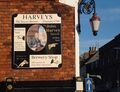 The sign to Harveys largest account - the brewery shop
