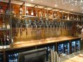 The back bar with 25 offerings including four cask taps