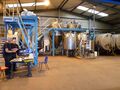 General view of the installed plant. The mash tun and copper are behind the staging with two 28 brl FVs at the back and two 10brls below