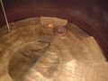 The brass plates of the old mash tun showing the gaps of age!