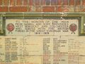 The plaque reads: "'TO THE HONOUR OF THE MEN FROM DANIELL AND SONS' BREWERIES WEST BERGHOLT AND COLCHESTER WHO SERVED WITH THE BRITISH FORCES IN THE GREAT EUROPEAN WAR 1914-1919"